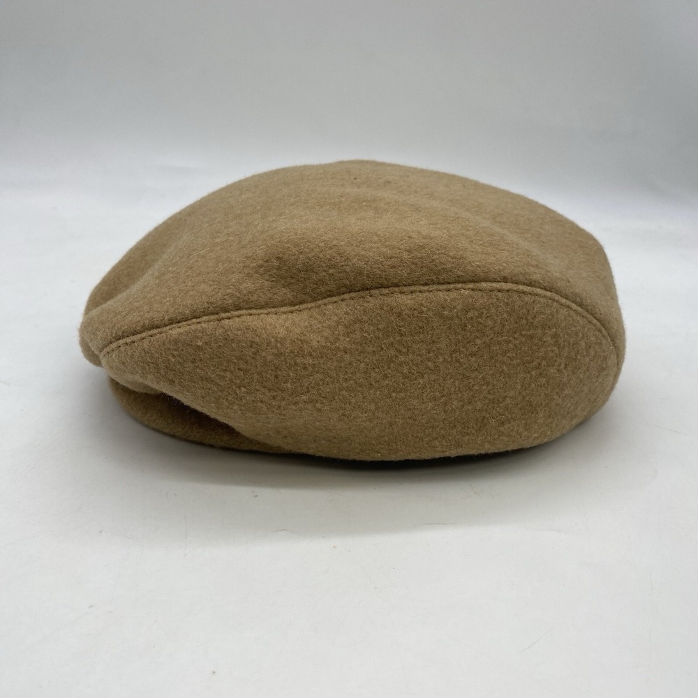 Vintage Pendleton Wool Mens Small Newsboy Driver Flat Hat Tan Brown Paperboy